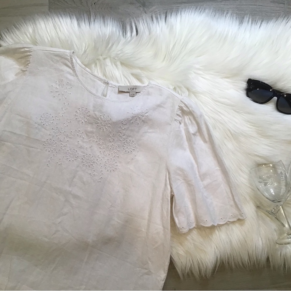 LOFT White Eyelet Women's Top